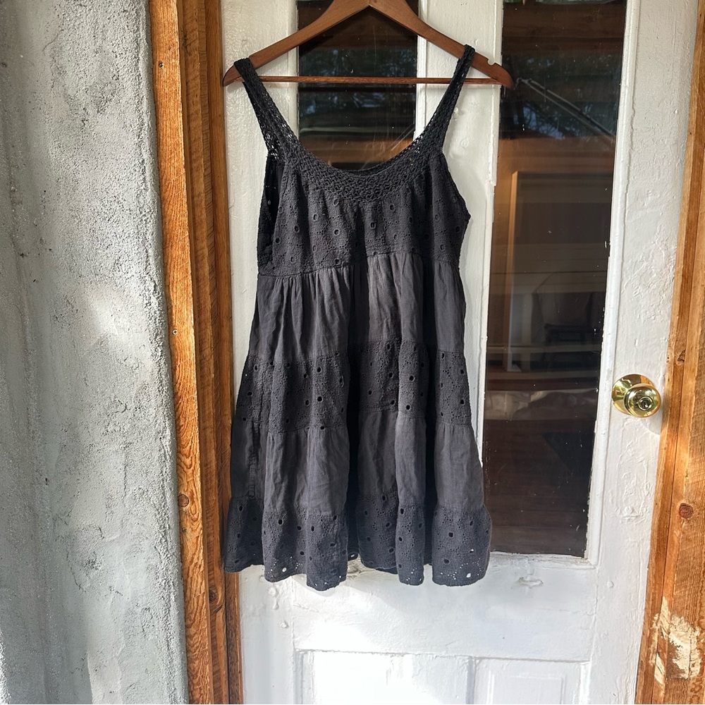 Dark Navy Eyelet Lace Sundress